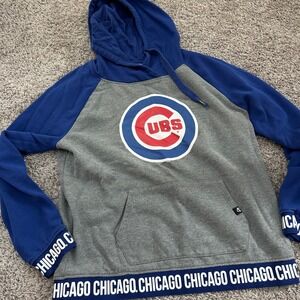 Chicago Cubs 47 Brand Women's Hoodie Gray Blue MLB Baseball Sweatshirt
